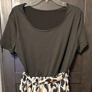 Shein Graphic Print Belted Tee Romper XL